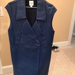 Blue leather vest